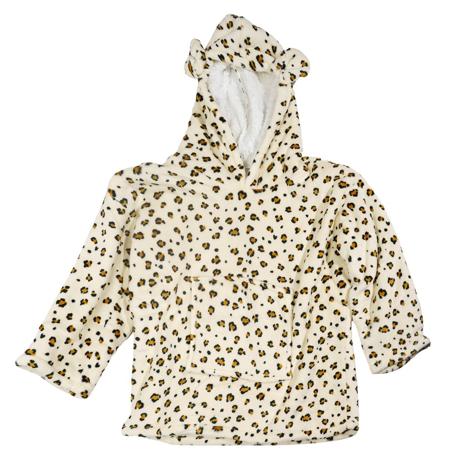 Plaid Sweat Caputche Leopard, 95x60x1cm
