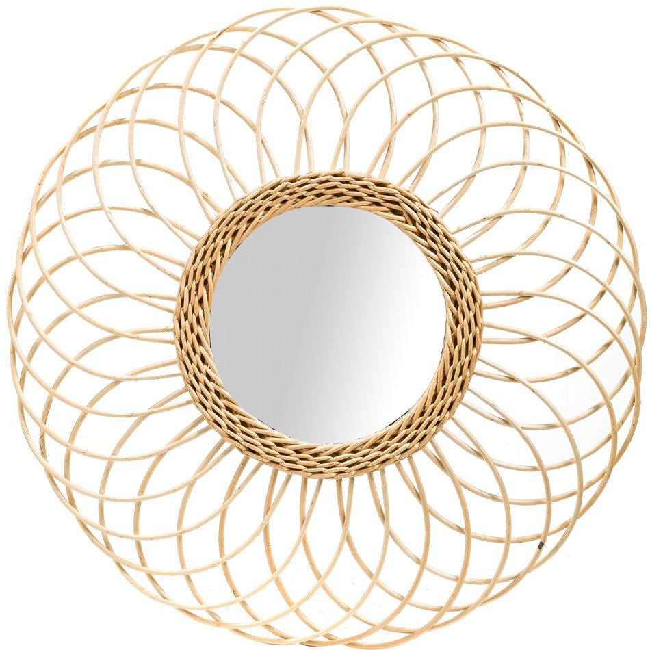 Mirror Rose Gwenn, rattan, D58cm