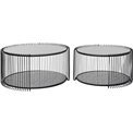 Side table set Wire Double Bubble, 2 pcs, black, H34xD70cm