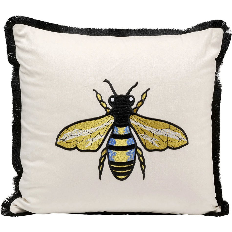Decorative cushion Bee, white, 45x45cm