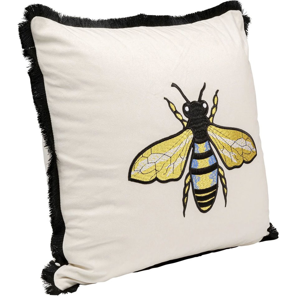 Decorative cushion Bee, white, 45x45cm