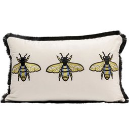 Decorative cushion Bees White, 50x30cm