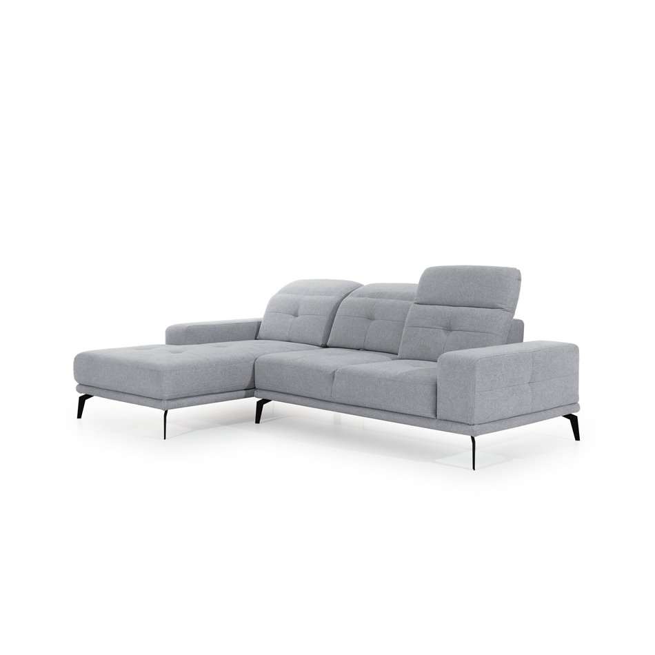 Угловой диван Eltorrenso L, Mat Velvet 99, черный, H98x265x53см