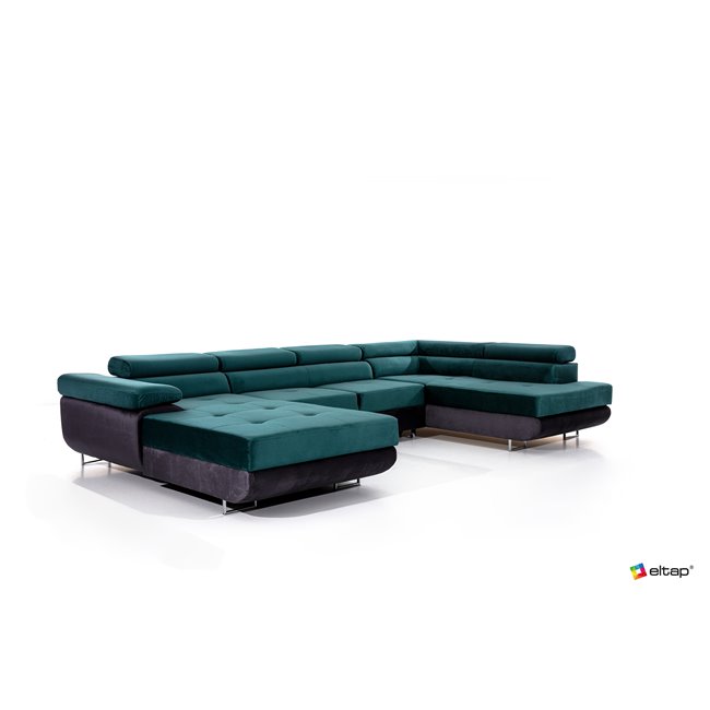 Угловой диван Elcardo U Right, Solid 77, синий, H90x345x58см