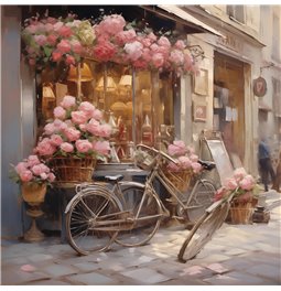 Картина Bicycle under flowers, 80x80cm