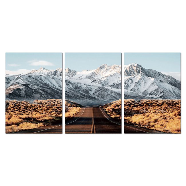 Стеклянная картина Winter mountains, набор из 3 штук, 210x100x0.4cm