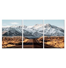 Glass picture Winter mountains, set of 3, 210x100x0.4cm