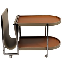 Coffee table Jasika, metal/wood/leather, H50x78x35cm