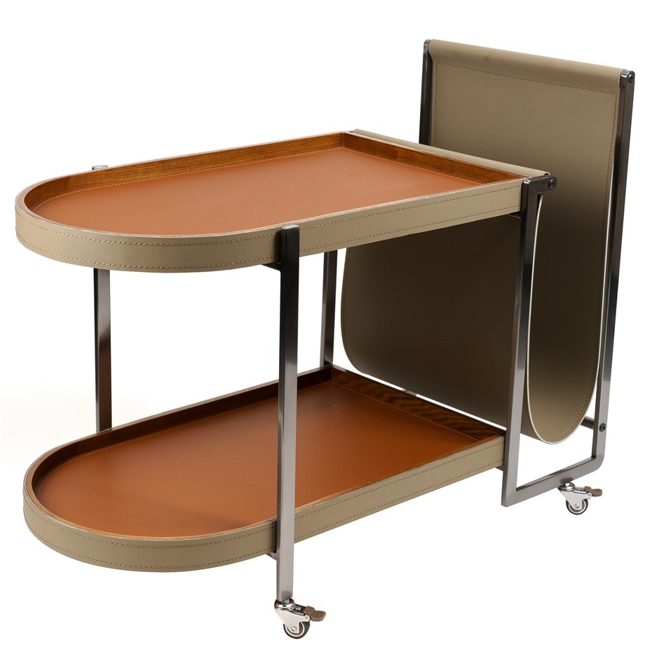 Журнальный столик Jasika, металл/дерево/кожа, H50x78x35см