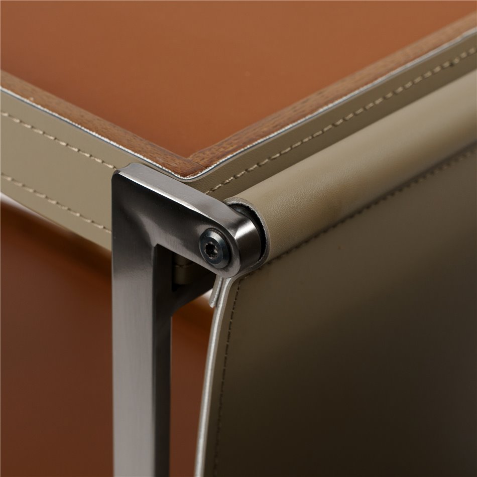 Журнальный столик Jasika, металл/дерево/кожа, H50x78x35см