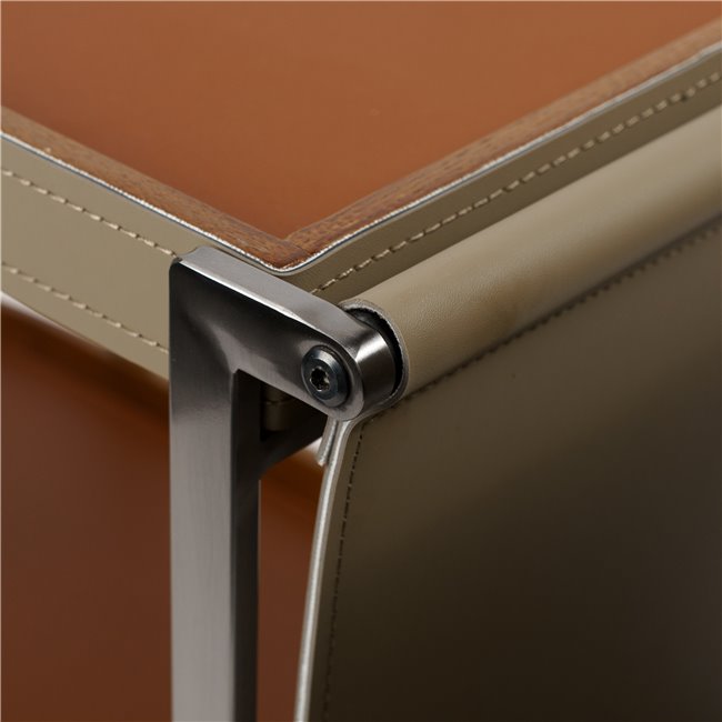 Журнальный столик Jasika, металл/дерево/кожа, H50x78x35см