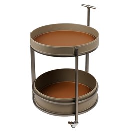 Kavos staliukas Wildo, odinis/metalinis, D45cm H64cm