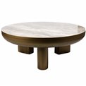 Side table Walton, sintered stone/metal, D89cm H34cm