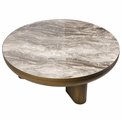 Side table Walton, sintered stone/metal, D89cm H34cm