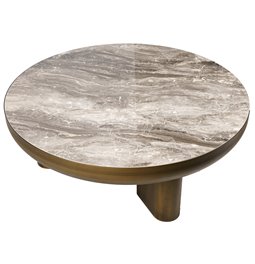 Šoninis staliukas Walton, sukepintas akmuo/metalas, D89cm H34cm