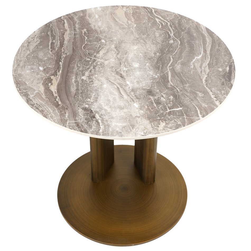 Side table Waren, sintered stone/metal, D53cm H48cm