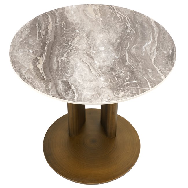 Side table Waren, sintered stone/metal, D53cm H48cm