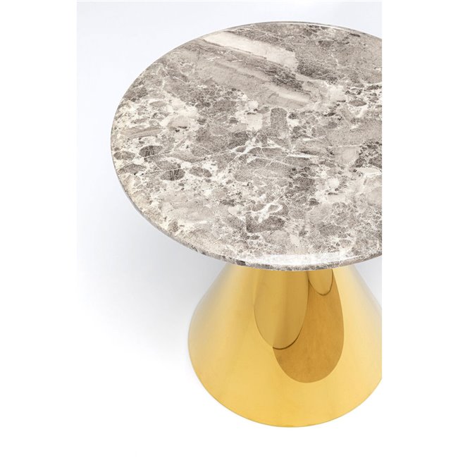 Side table Rita, gold color, H53xD50cm