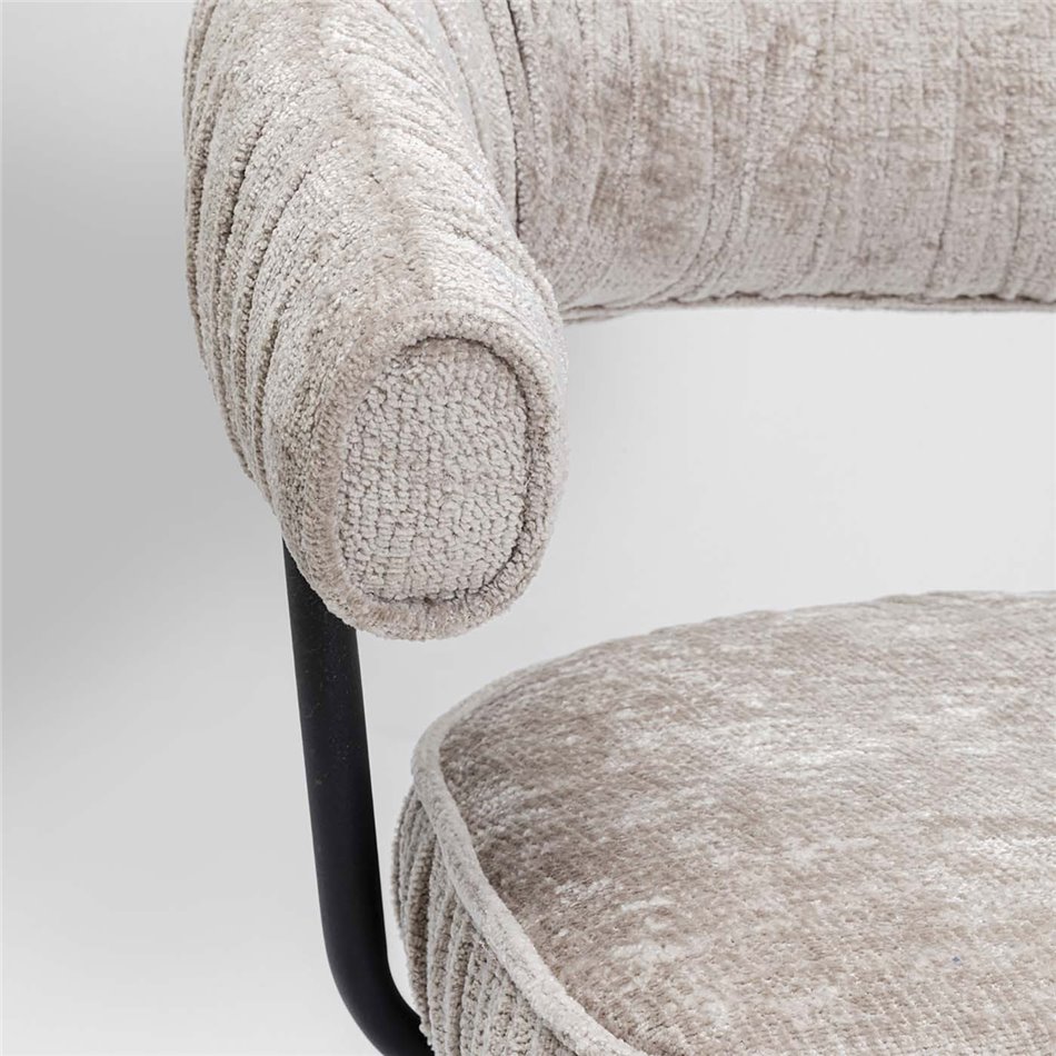 Dinner chair Arabella, swivelling 180, grey, H58x78x57cm, seat height 50cm 