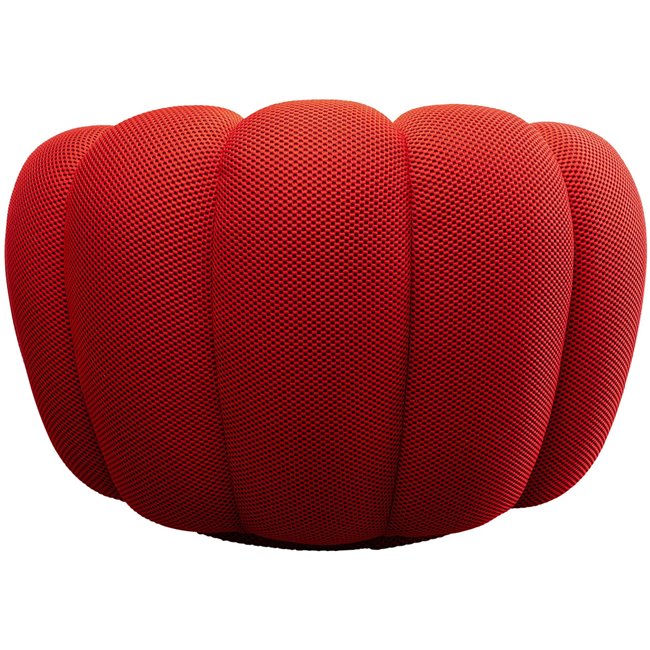 Swivel armchair Peppo Bloom, red, H66xD94cm, seat height 40cm