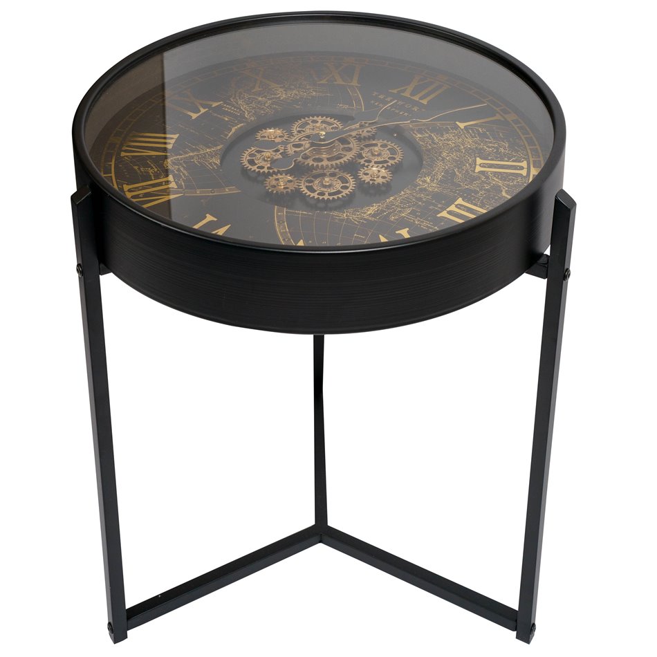 Clock side table Karinna, D49cm H55cm