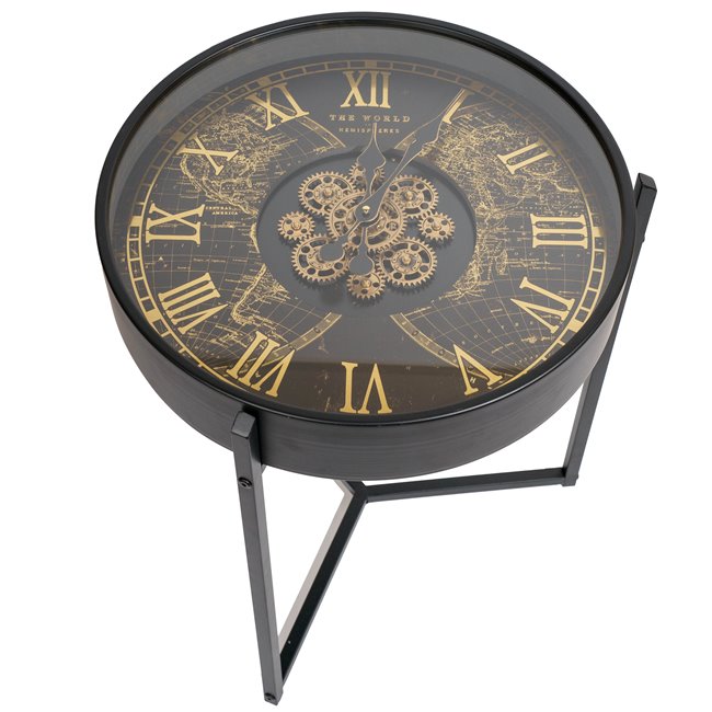 Clock side table Karinna, D49cm H55cm