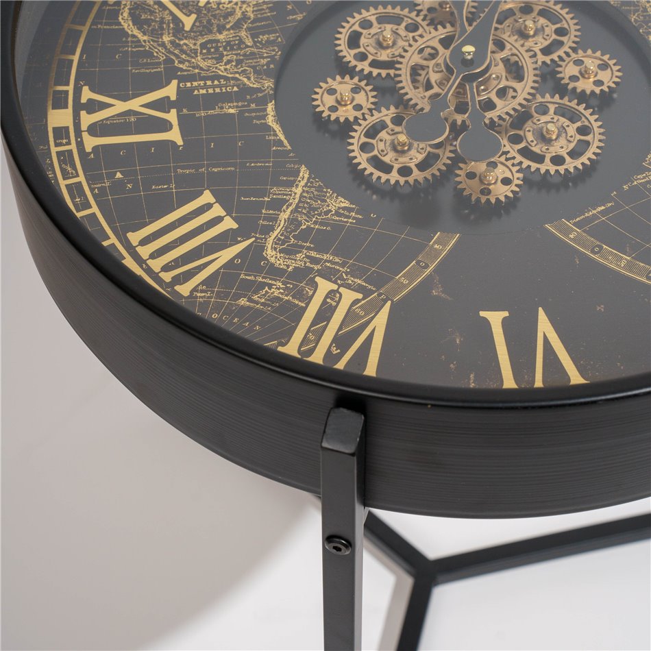Clock side table Karinna, D49cm H55cm