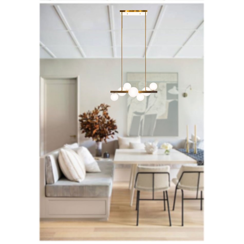 Ceiling lamp Rada, bronze tone, G9, 7x35W(MAX), H68-138cm, 75x28cm