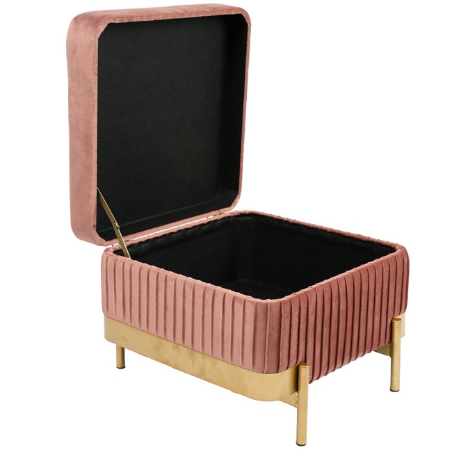 Пуф с ящиком для хранения Calanna S, mauve, бархатный, H32x40x40cm