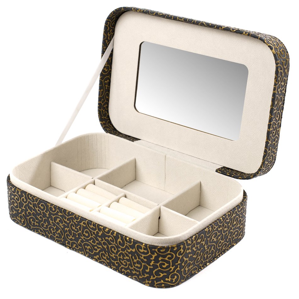 Jewelry Box Callera, black/golden color, 22x15x6cm