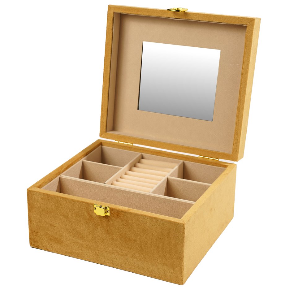 Jewelry box Calvello, golden color, 23.5x21x12cm