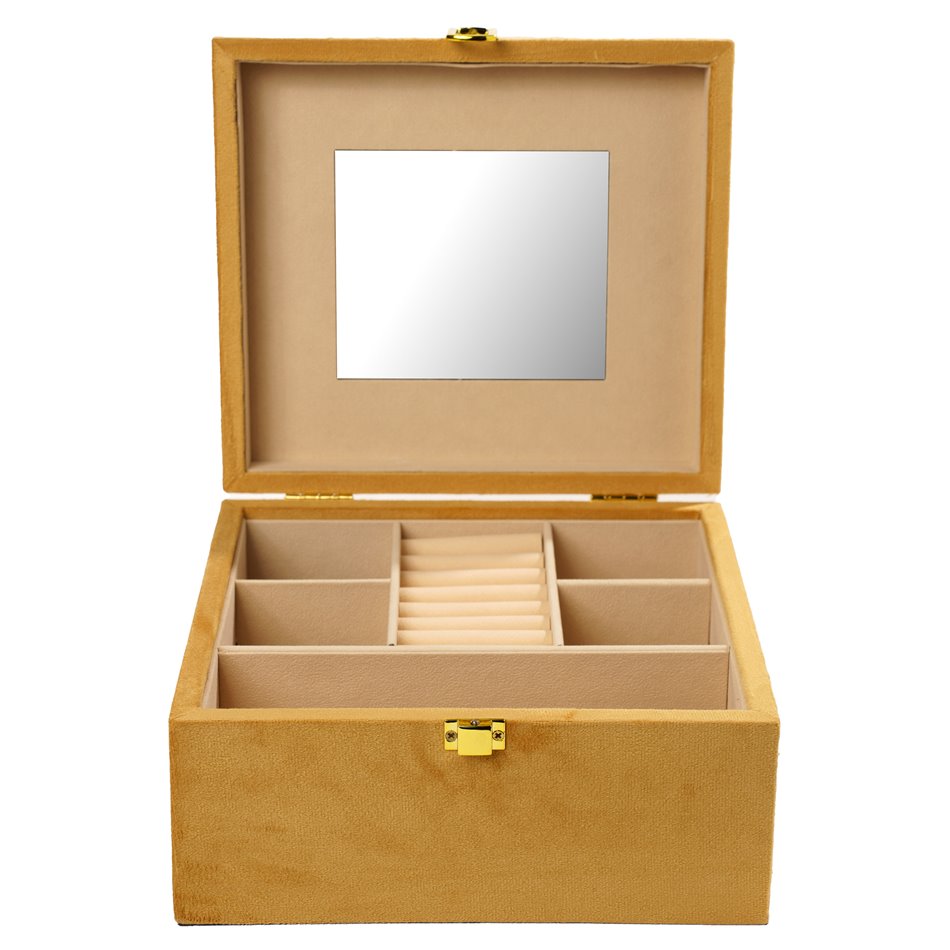 Jewelry box Calvello, golden color, 23.5x21x12cm