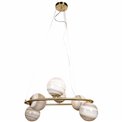 Ceiling lamp Rokko 6, beige/blue/chrome color, D75xH14cm, E14x6 40W(MAX)