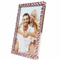 Photo frame Paollo, silver colored frame with pink crystals, 10x15cm