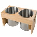 Utensil holder with bamboo rack, H12x23x12cm