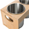 Utensil holder with bamboo rack, H12x23x12cm