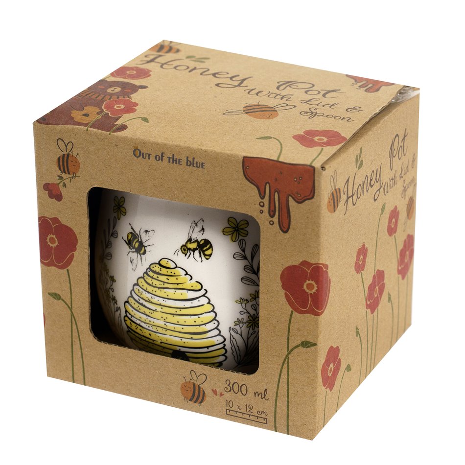 Баночка для меда с ложкой Bee, 10x12cm, 300ml