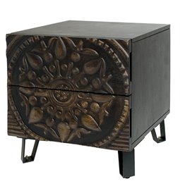 Side table Craft, mango wood, black, 45x40x45cm
