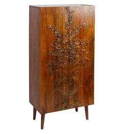 Cabinet Wakefield Tall, mango wood, brown, 70x38x140cm