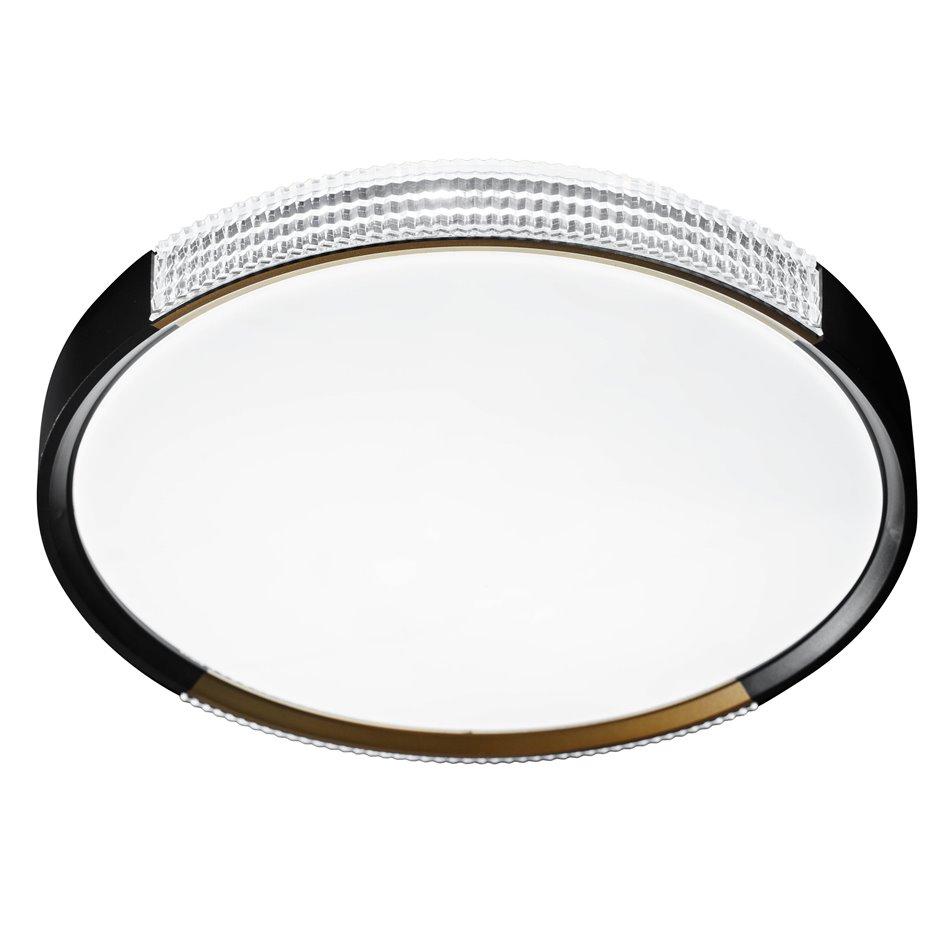 Pendant lamp Mondeo, black, H6.5cm,D40cm, LED 36W,3000-6000K