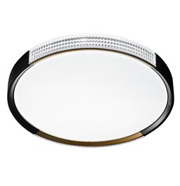 Pendant lamp Mondeo, black, H6.5cm,D40cm, LED 36W,3000-6000K