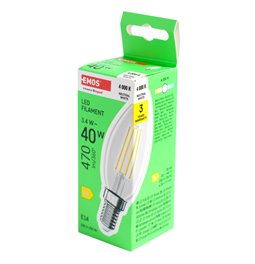 LED Bulb neutral white, E14 3.4W, 470lm, 4000K,H10x3.5x3.5cm