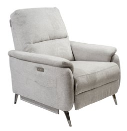 Electric recliner Olleo, light gray, H85-102x85x95-155cm, seat height 52cm