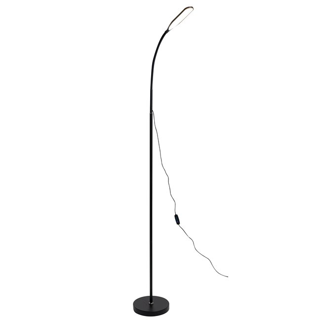 Floor lamp Monor, black, H145x20x4.7cm, LED 7W, 3000K, 590lm