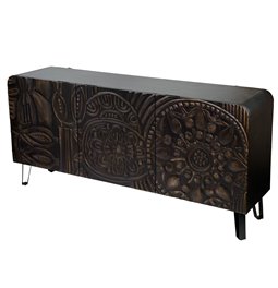 Буфет Craft 3 Door, манговое дерево/МDF/металл, черный, H75x160x38cm