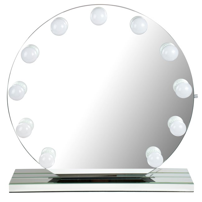 Table mirror Torano with LED, D70x6.5cm