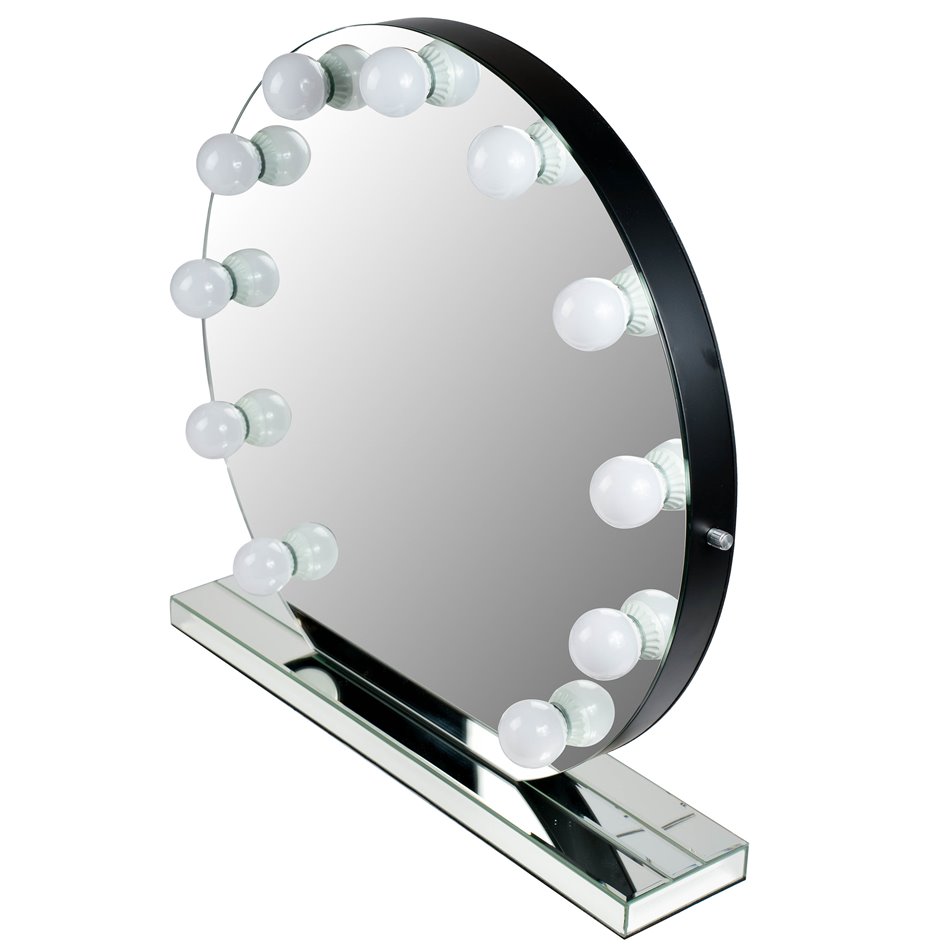 Table mirror Torano with LED, D70x6.5cm