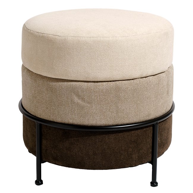 Pouf Mariola B MD, brown/beige, H45xD48cm