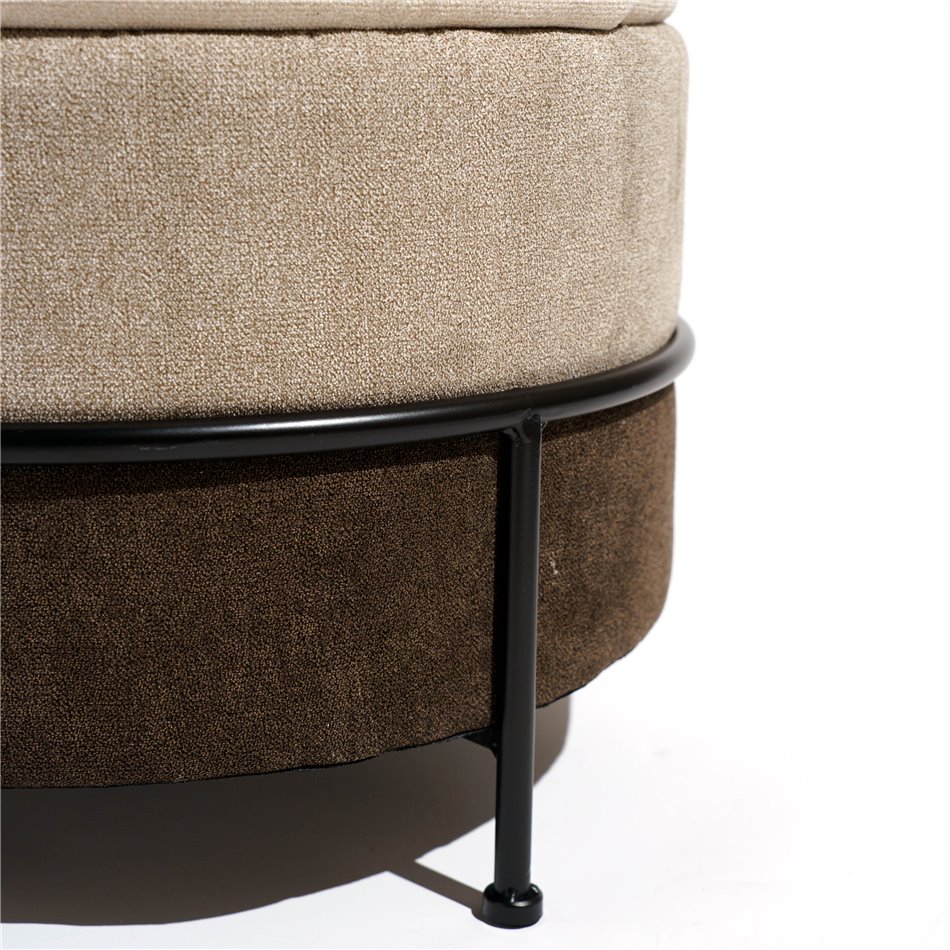 Pouf Mariola B MD, brown/beige, H45xD48cm