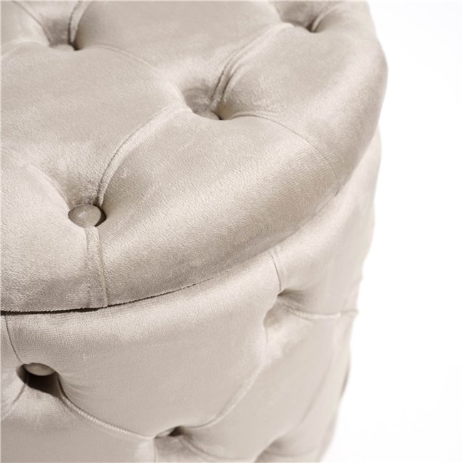 Pouf with storage Mainburg A MD, taupe, velvet, H43xD43cm